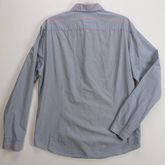 Hugo Boss Plaid Hidden Placket Shirt Men's XL Blue Cotton Button-Up Smart Casual - Picture 11 of 13